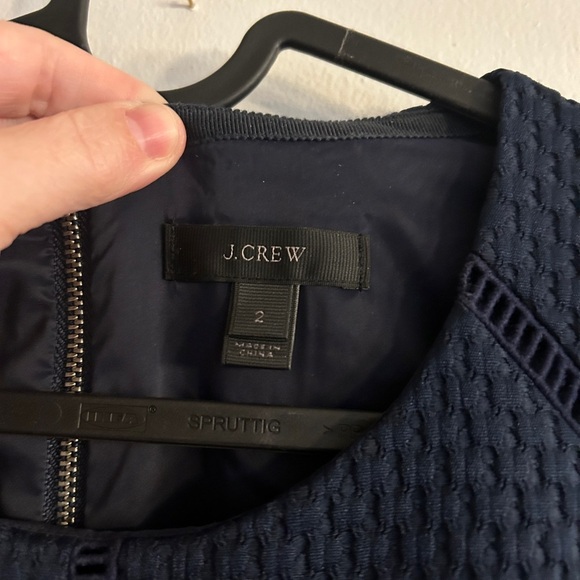 J. Crew Portfolio Matelasse Sleeveless Sheath Dress Navy Blue 2 - Picture 6 of 11